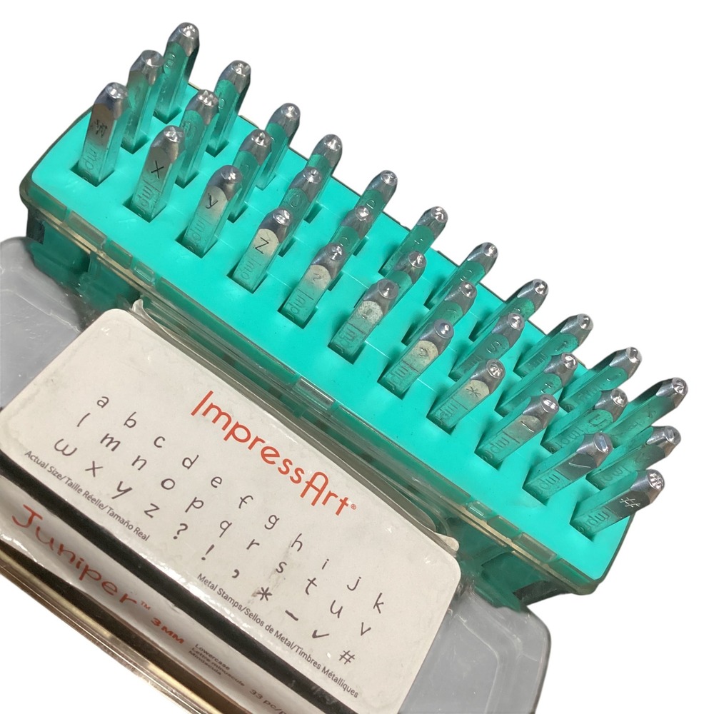 ImpressArt Juniper 3mm Lowercase Metal Stamp 33pc Alphabet Punctuation SC1320AM